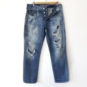 American Eagle Destroyed Tomgirl Jeans Grunge 10